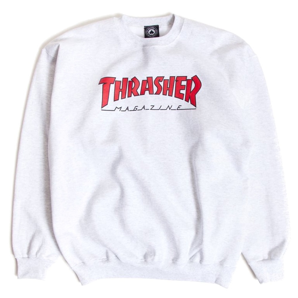 Thrasher Heather Grey Crewneck Pullover